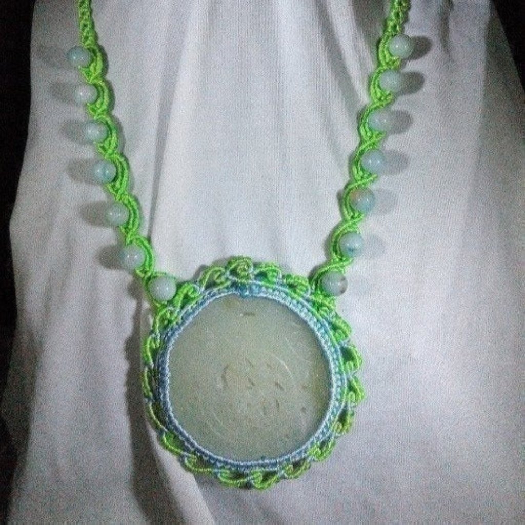 Handmade Macrame Jade Necklace Z228 50$